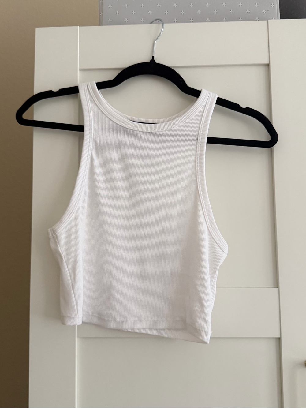 White Zara Ribbed Tank Top - Size L